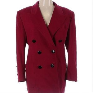 Escada by Margaretha Ley Wool Coat Size 42 (EU) Red